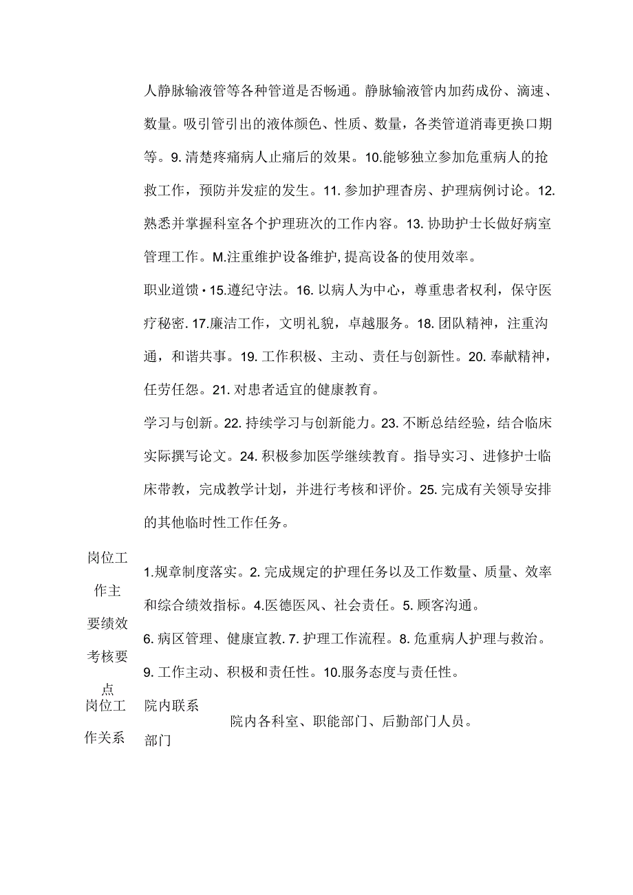 医院呼吸内科护士岗位说明书.docx_第2页