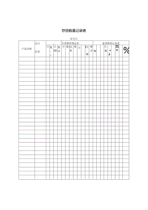 存货数量记录表范本.docx