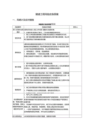 隧道工程风险应急预案.docx