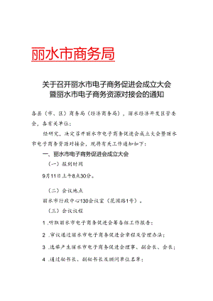 关于召开全市电子商务促进会成立大会的通知.docx