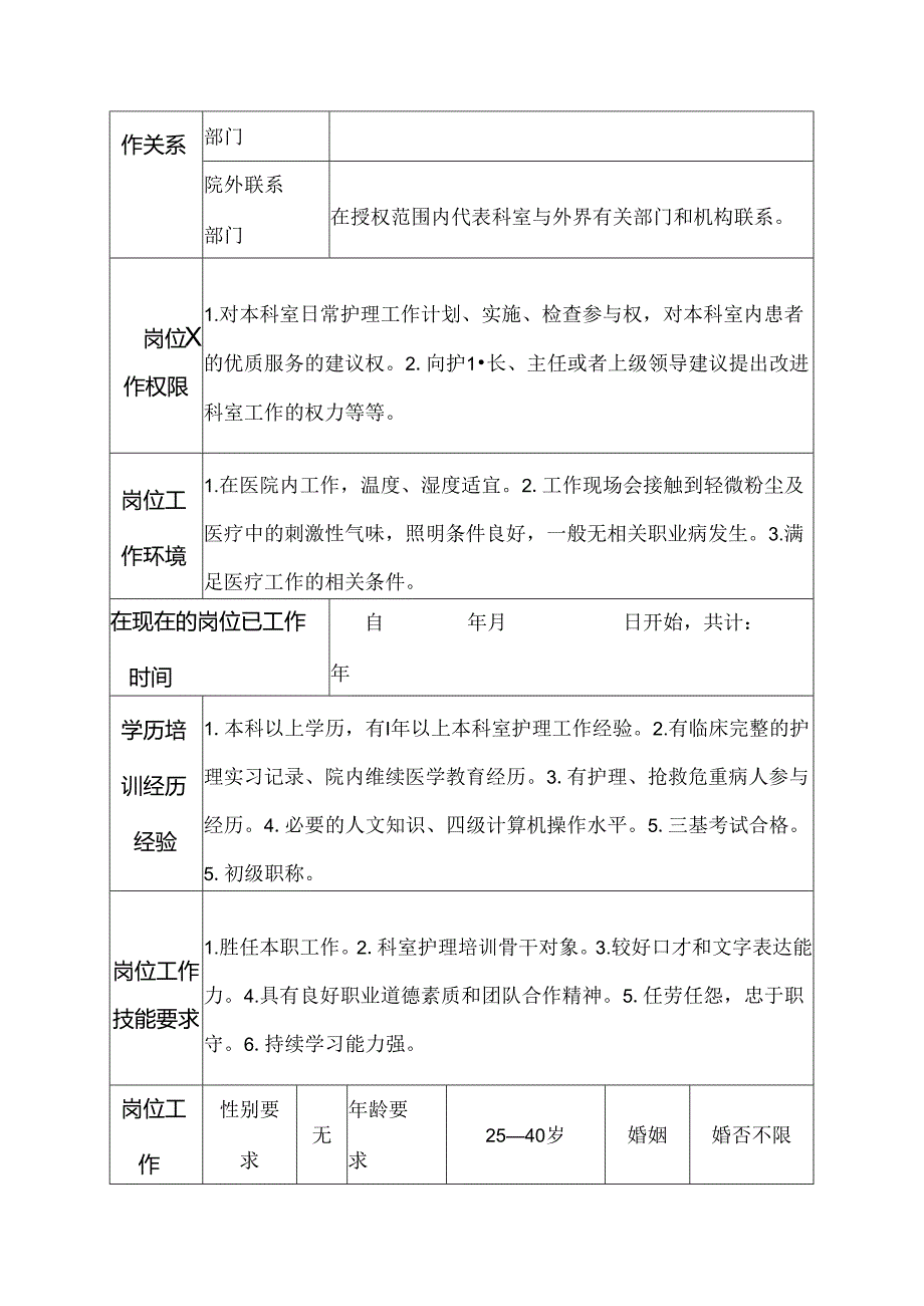 医院神经内科辅助、帮班护士岗位说明书.docx_第3页