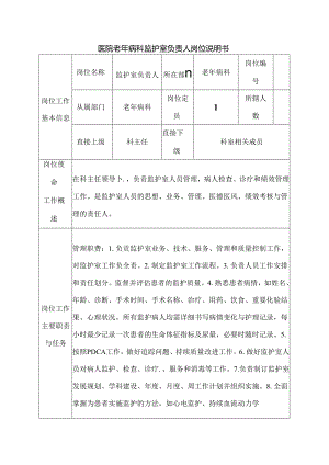 医院老年病科监护室负责人岗位说明书.docx