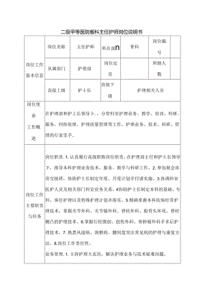 二级甲等医院骨科主任护师岗位说明书.docx
