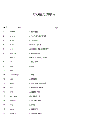 以O结尾的单词.docx