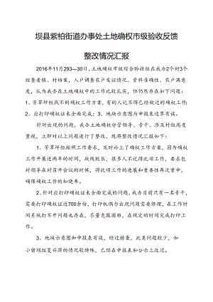 土地确权市级验收反馈整改情况汇报.docx