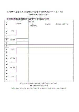 2017-03月青浦区重固镇徐姚村2015年小型农田水利工程 隐患排查治理记录表（15重估徐姚）.docx