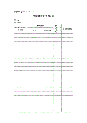 L3.2-QHSE-P006-OC-R001 危害因素辨识评价登记表.docx