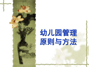 幼儿园管理原则与方法PPT课件幼儿园组织与管理 第三章 幼儿园管理原则与方法 PPT.pptx