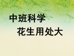 中班科学《花生用处大》PPT课件花生用处大.ppt