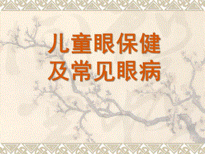 幼儿园儿童眼保健及常见眼病PPT课件儿童眼保健及常见眼病.pptx