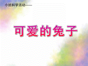 小班科学活动《可爱的兔子》PPT课件教案小班科学活动：可爱的兔子PPT.pptx