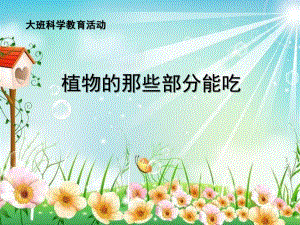 大班科学教育活动《植物的哪些部分能吃》PPT课件教案大班科学教育活动：植物的那些部分能吃.ppt