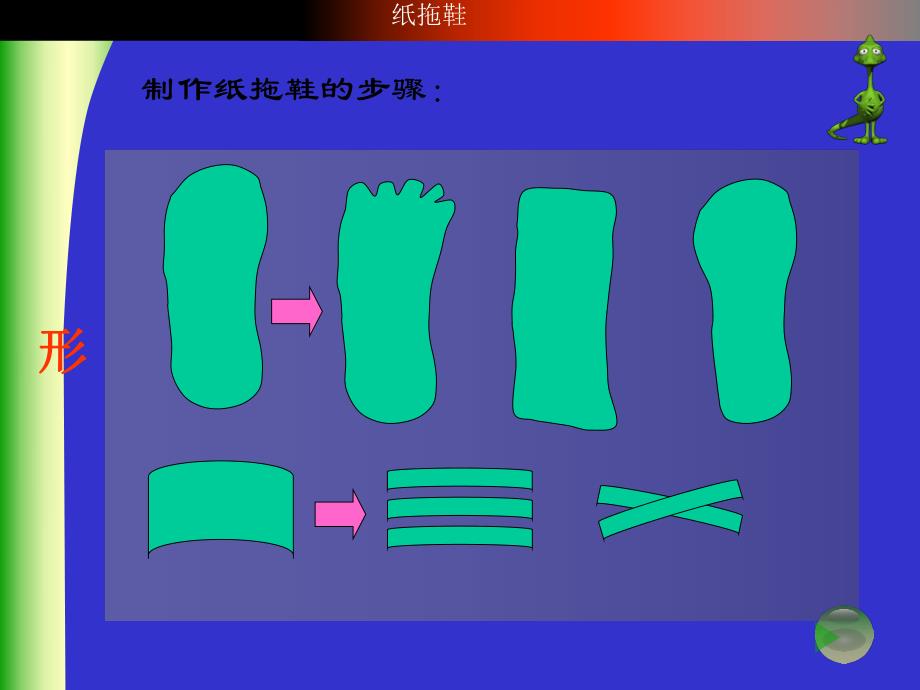 大班美术活动《彩色的小拖鞋》PPT课件教案大班美术：纸拖鞋的制作.ppt_第3页