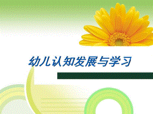 幼儿园幼儿认知发展PPT课件幼儿认知发展.ppt