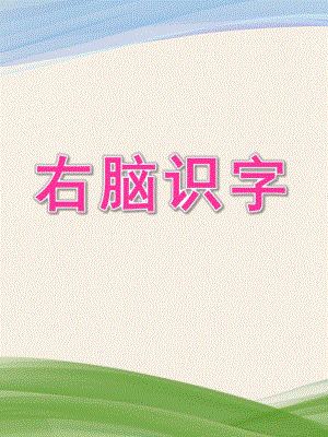 小班《右脑识字》PPT课件小班右脑识字.ppt