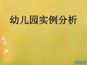 幼儿园的实例分析PPT课件幼儿园的实例分析PPT课件.ppt
