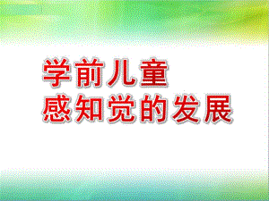 幼儿园学前儿童感知觉的发展的PPT课件学前儿童感知觉的发展.ppt