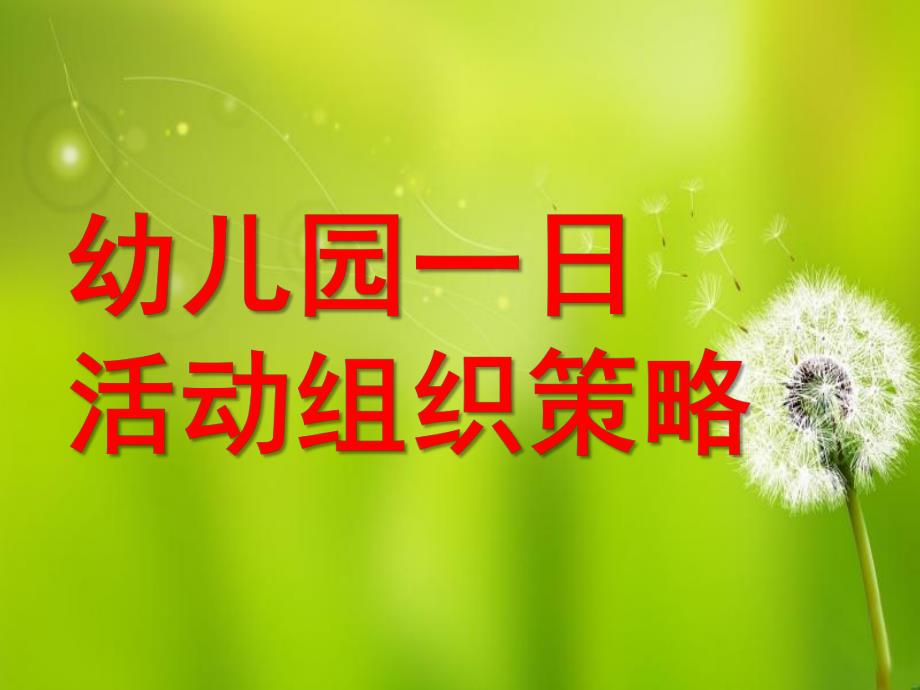 幼儿园一日活动组织策略PPT课件幼儿园一日活动组织策略..ppt_第1页