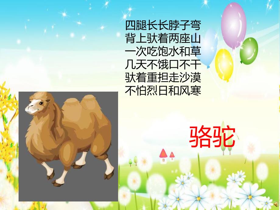 幼儿园动物儿歌《大骆驼》PPT课件配音音乐PPT课件.ppt_第2页