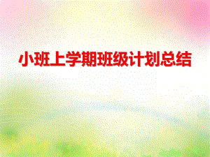 幼儿园小班上学期班级计划总结PPT课件幼儿园小班上学期班级计划总结PPT课件.ppt