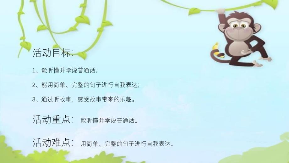 小班语言《猴王吃西瓜》PPT课件教案小班语言《猴王吃西瓜》微课件.ppt_第2页