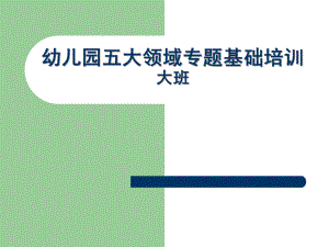 幼儿园大班五大领域培训PPT课件幼儿园大班五大领域培训ppt讲稿.ppt