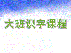 幼儿园大班识字课程PPT课件幼儿识字ppt.ppt