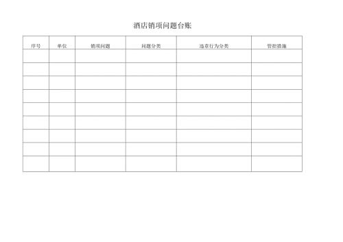 酒店销项问题台账.docx