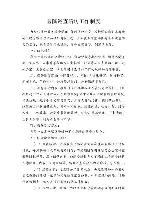 医院巡查暗访工作制度.docx