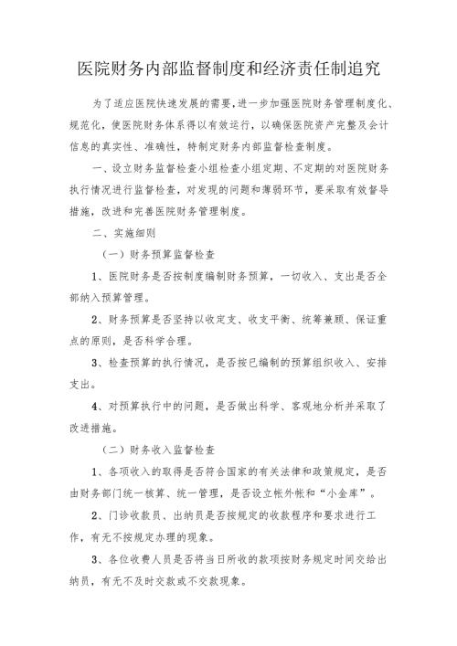 医院财务内部监督制度和经济责任制追究.docx