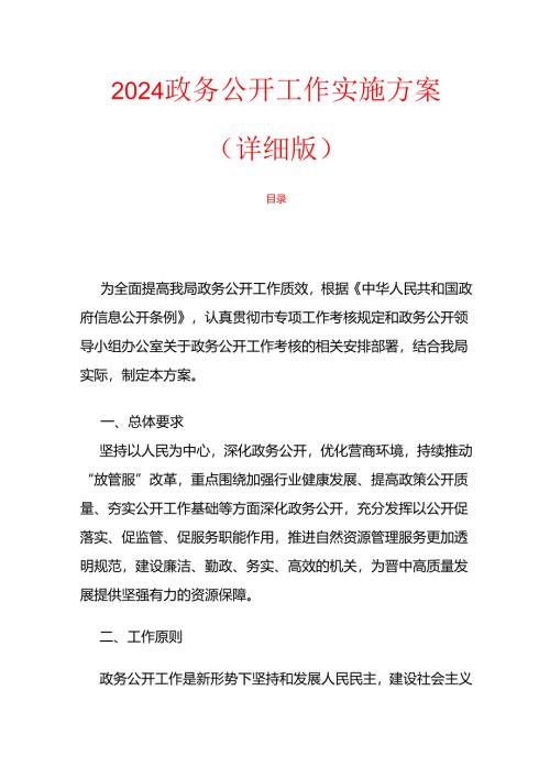 2024政务公开工作实施方案（详细版）.docx