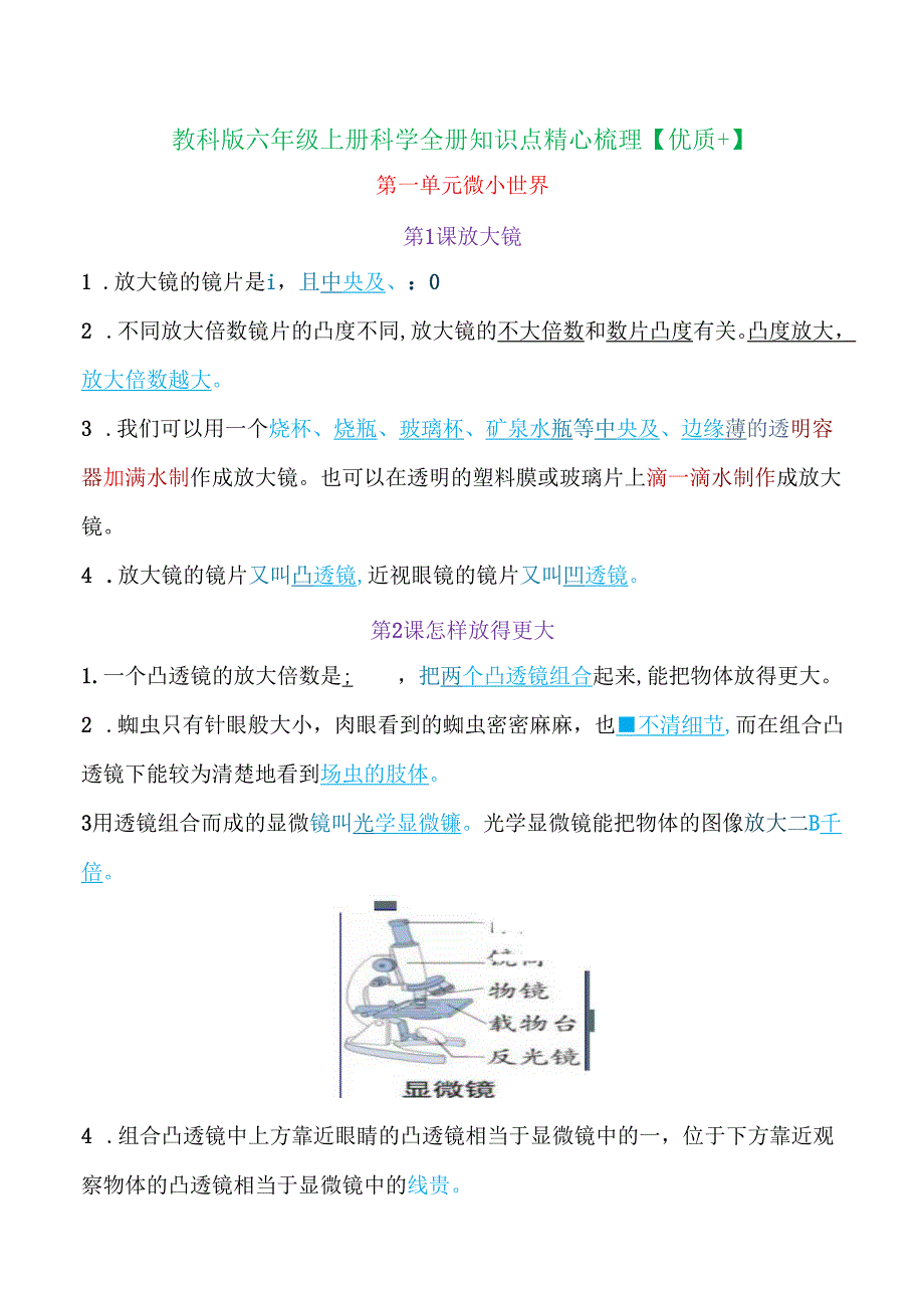 教科版六年级上册科学全册知识点精心梳理【优质+】.docx_第2页