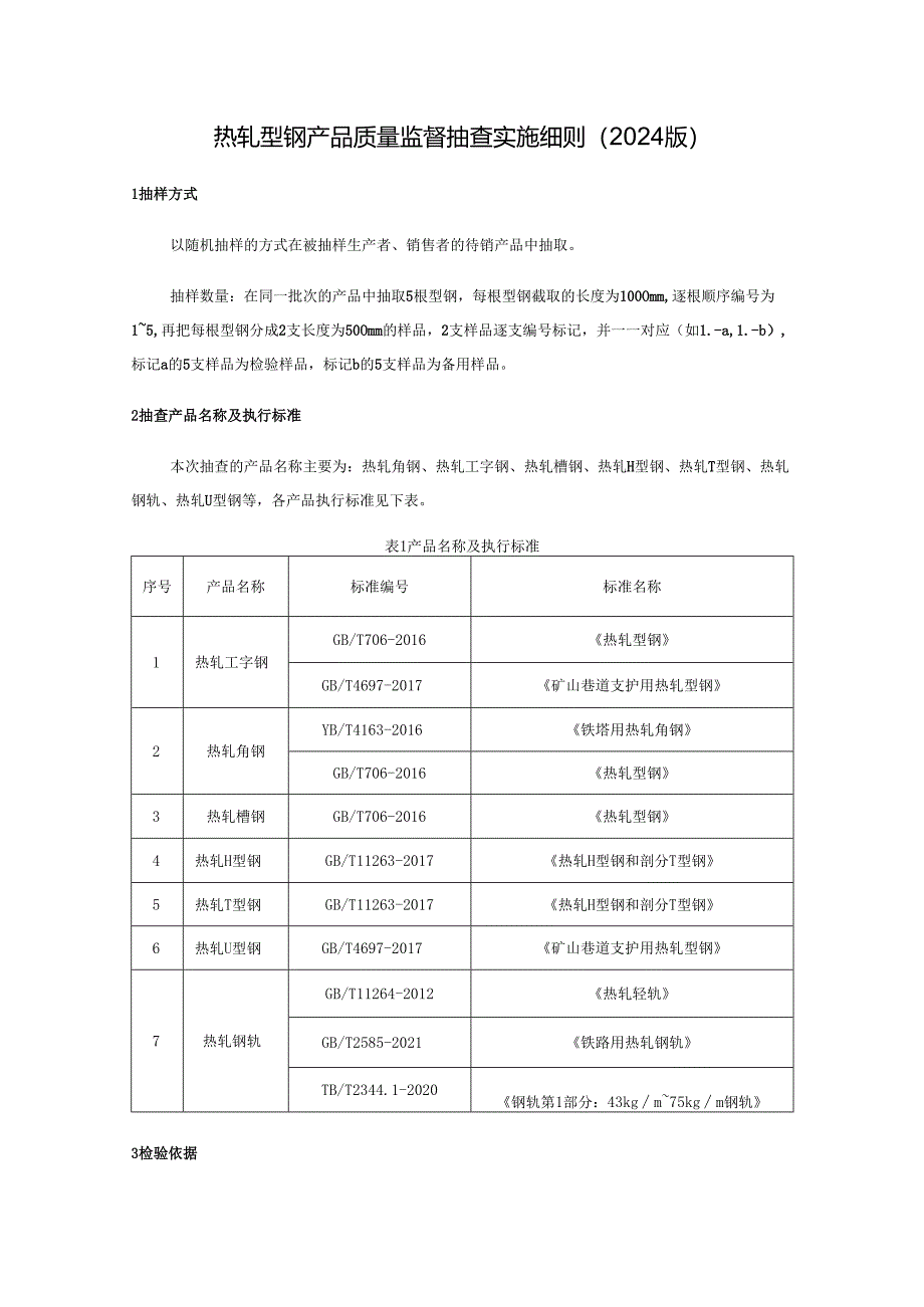 热轧型钢产品质量监督抽查实施细则.docx_第1页