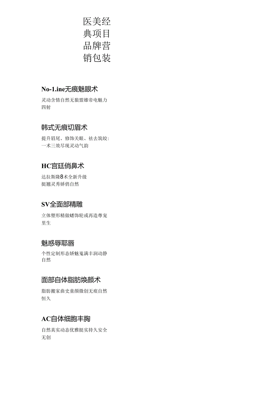 医美经典项目品牌营销包装.docx_第1页