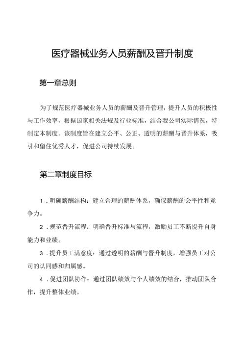 医疗器械业务人员薪酬及晋升制度.docx