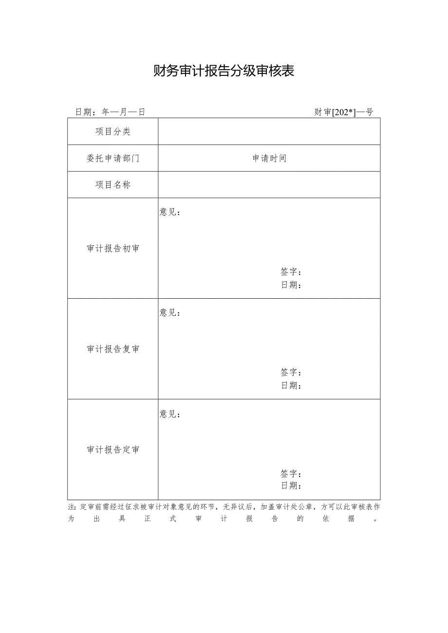 财务审计报告分级审核表.docx_第1页