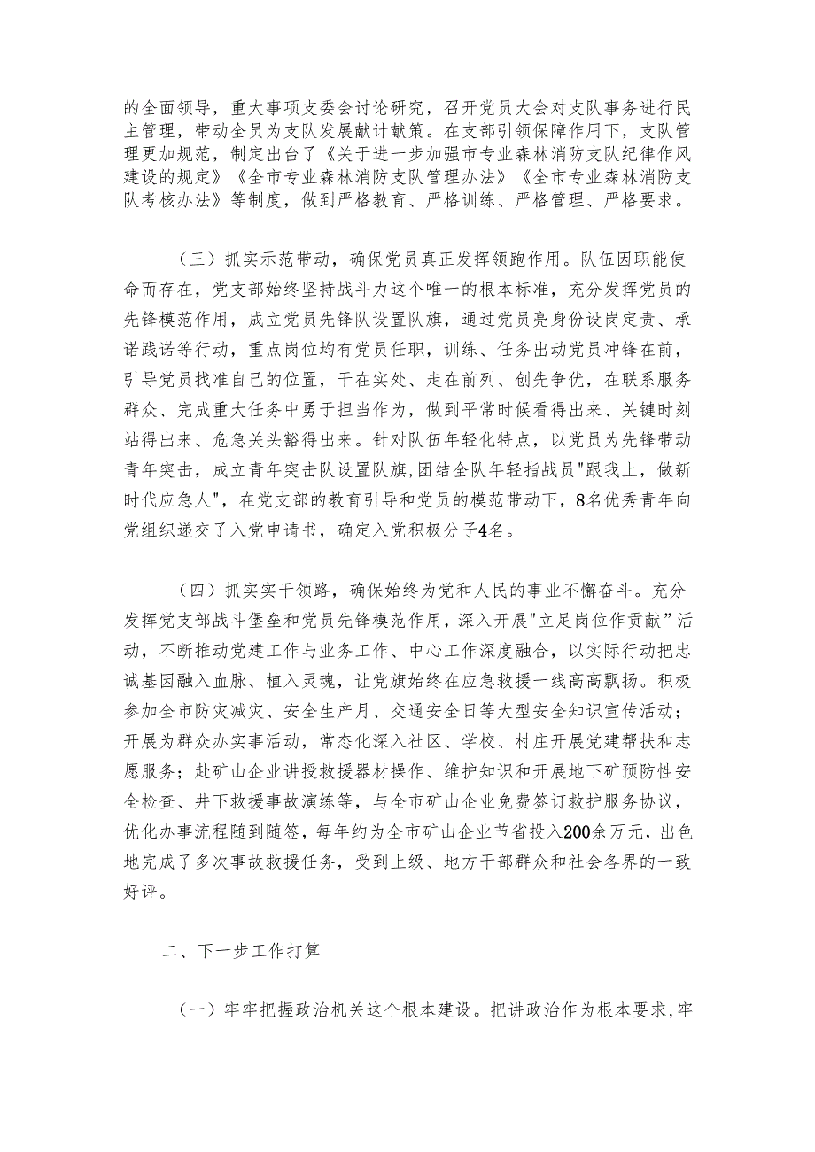 消防支队党支部关于落实全面从严治党主体责任情况的报告.docx_第2页