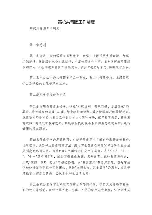 高校共青团工作制度.docx