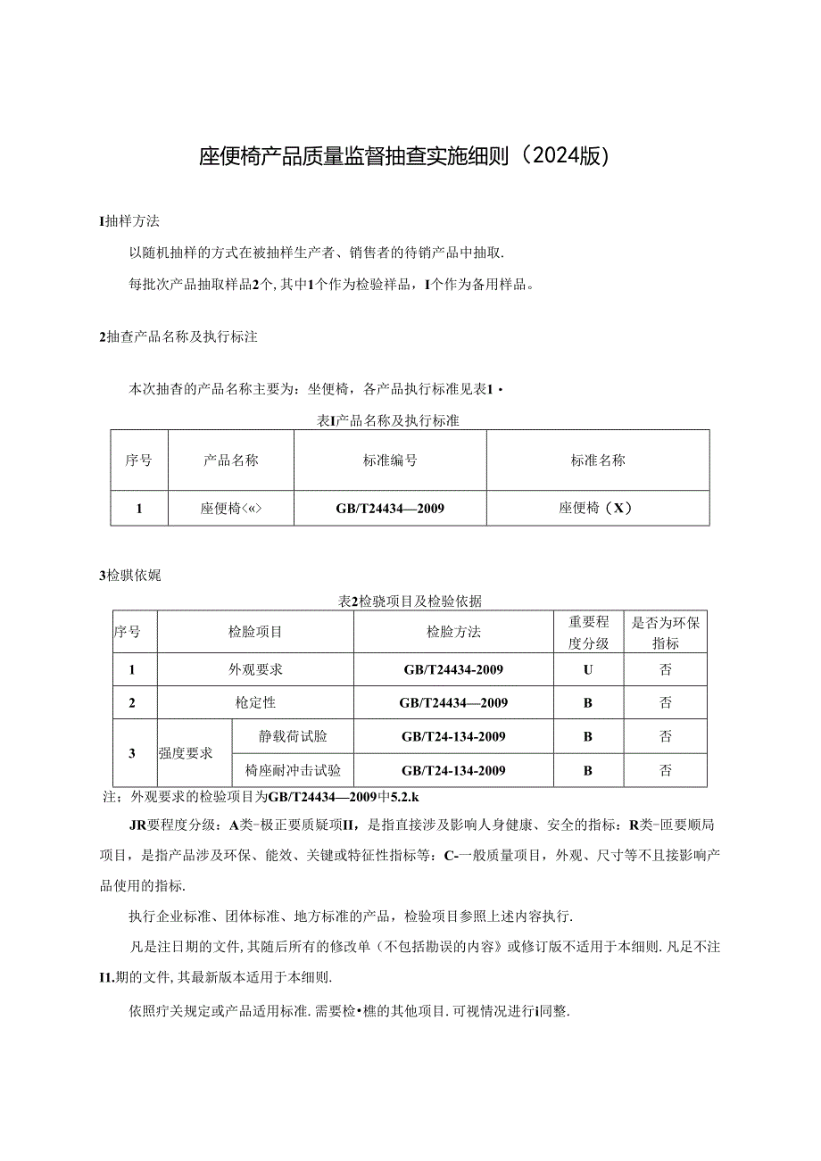 座便椅产品质量监督抽查实施细则（2024年版）.docx_第1页