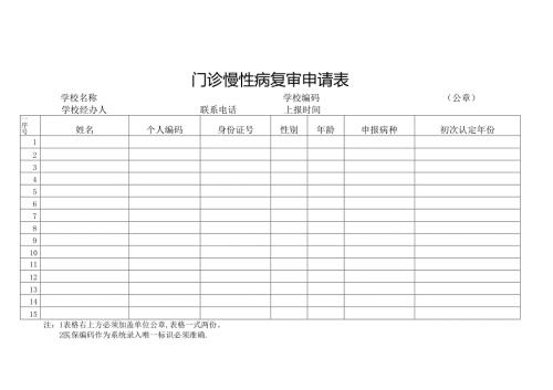 门诊慢性病复审申请表.docx