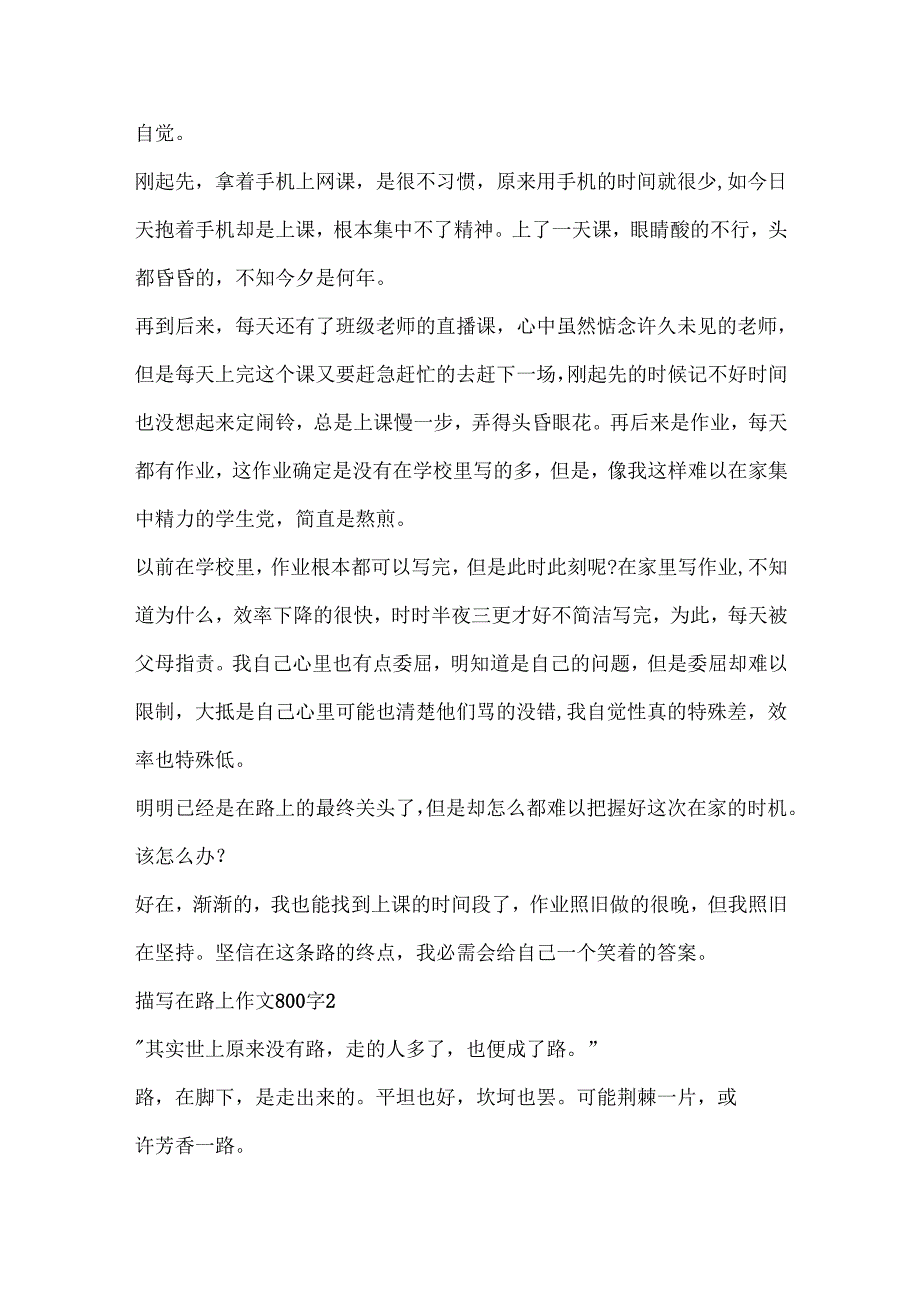 描写在路上作文800字10篇.docx_第2页