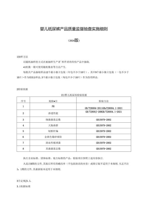 婴儿纸尿裤产品质量监督抽查实施细则.docx