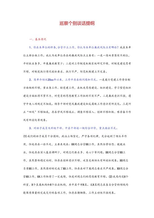 巡察个别谈话提纲.docx