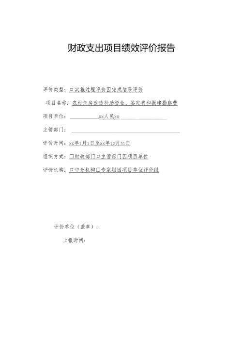 财政支出项目绩效评价报告.docx