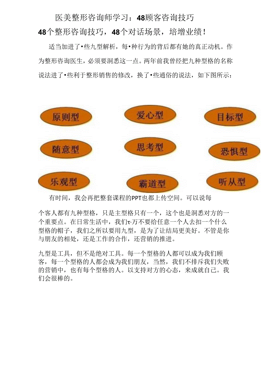 医美整形咨询师学习：48条顾客咨询技巧.docx_第1页