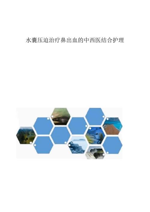 水囊压迫治疗鼻出血的中西医结合护理.docx