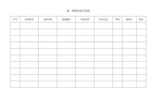 季度培训计划表.docx
