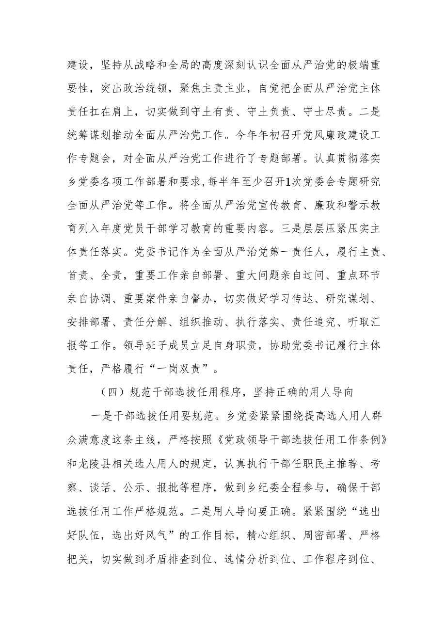 乡镇2024年落实全面从严治党主体责任情况报告.docx_第3页