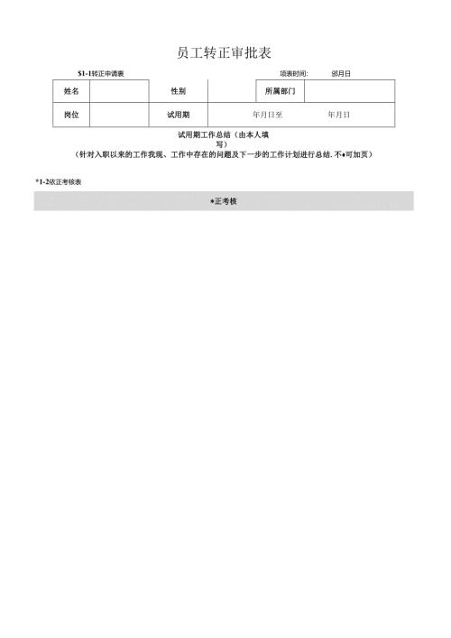 企业公司员工转正审批表.docx
