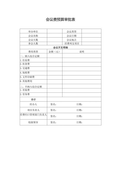 会议费预算审批表.docx